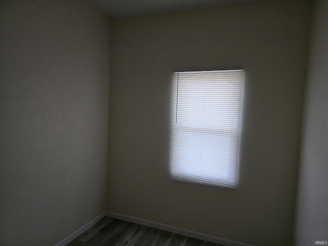 spare room featuring dark wood-type flooring