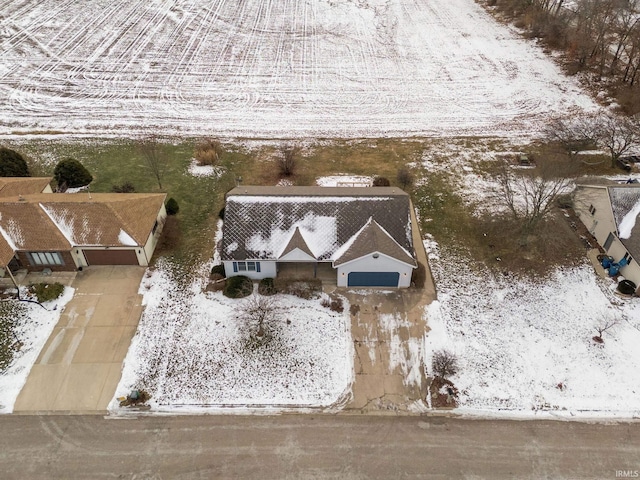 view of snowy aerial view