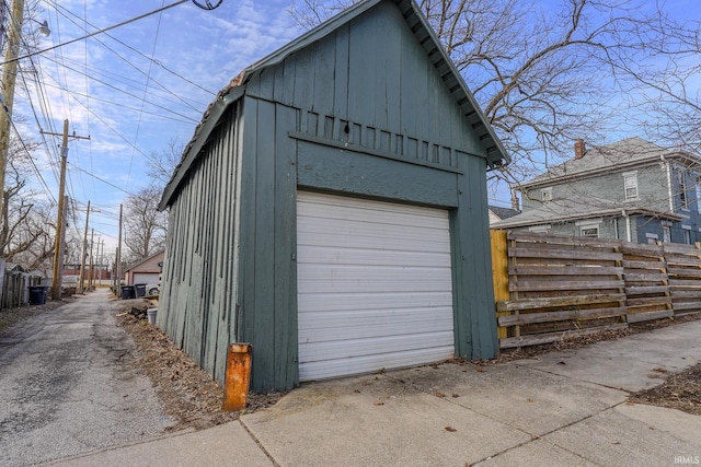 view of garage