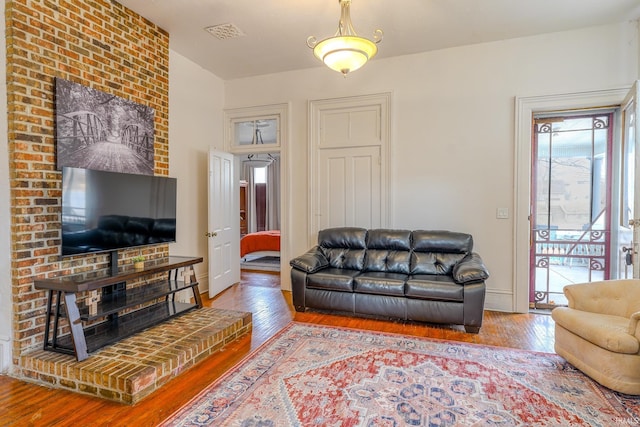 living room featuring hardwood / wood-style flooring