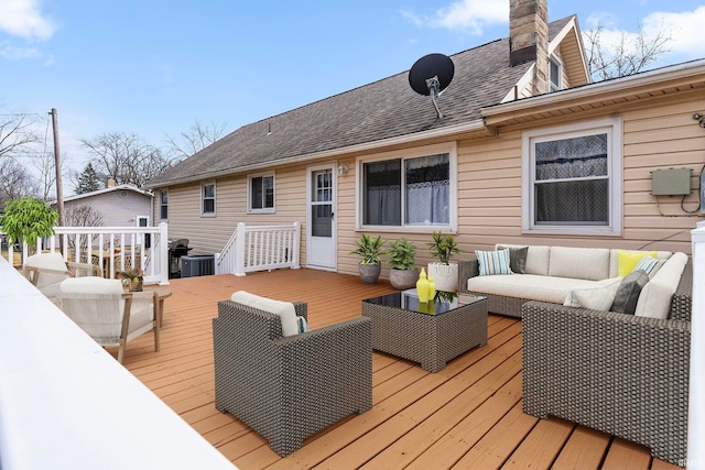 deck featuring an outdoor hangout area