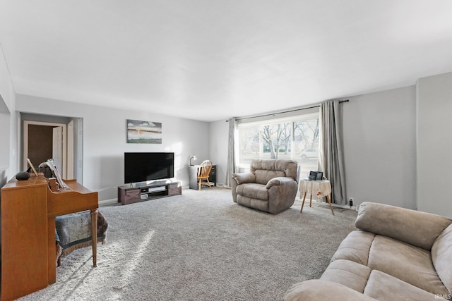 living room with carpet