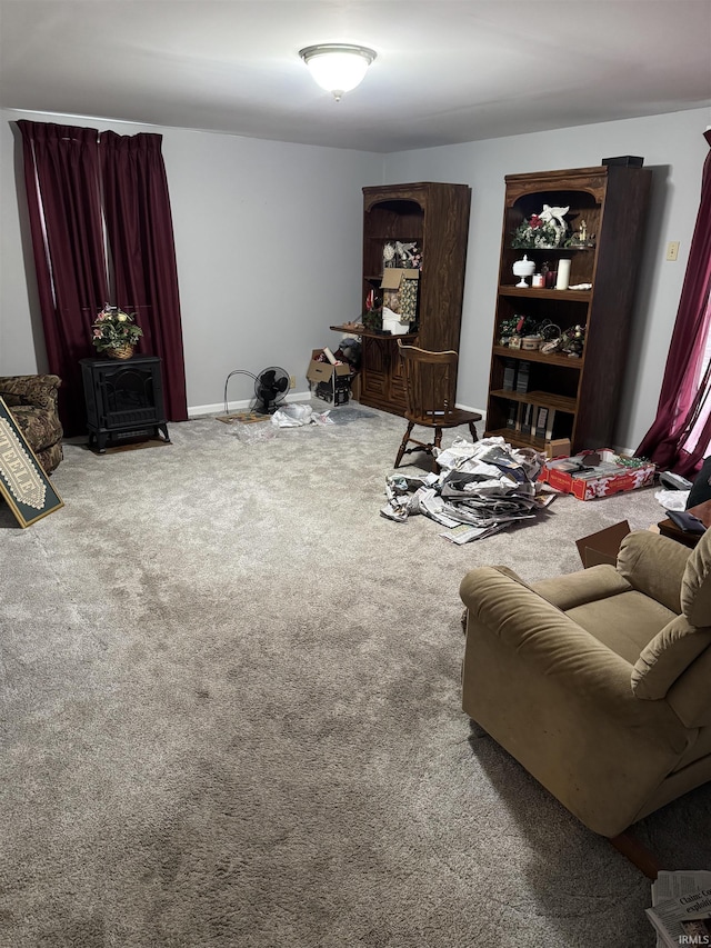 sitting room with carpet