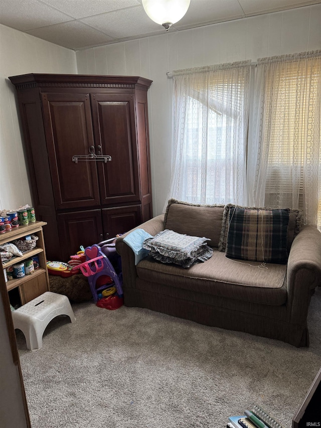 interior space featuring carpet flooring