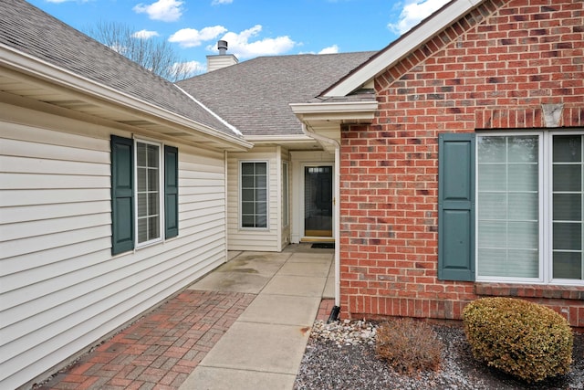 property entrance with a patio