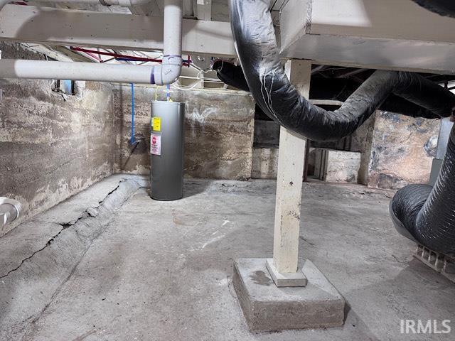 605 W 10th St, Muncie, IN 47302 - basement featuring water heater