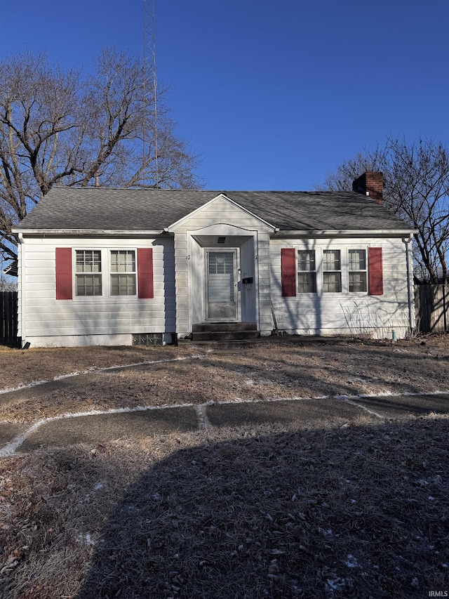 view of single story home