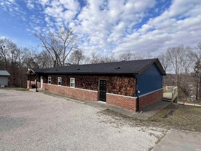 view of single story home