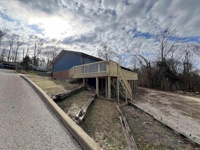 exterior space with a wooden deck