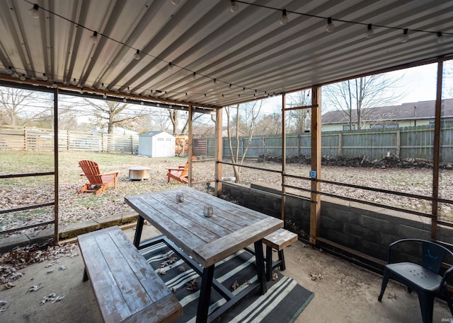 view of unfurnished sunroom