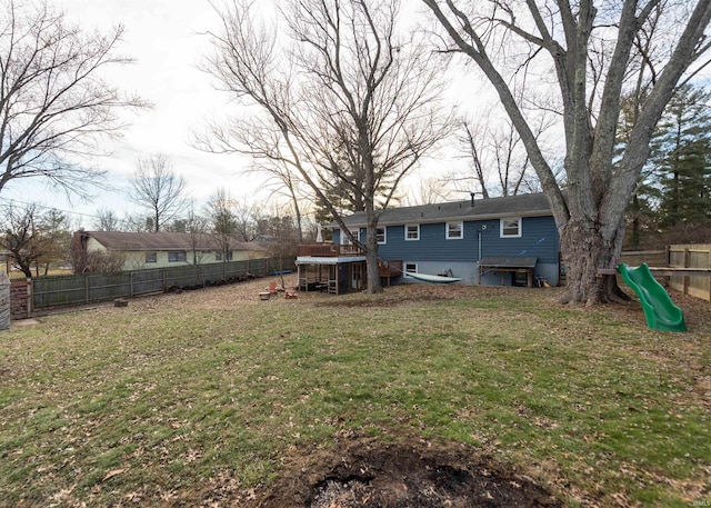 view of yard featuring a playground