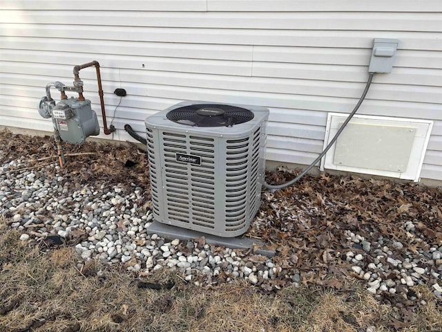 exterior details featuring central AC unit