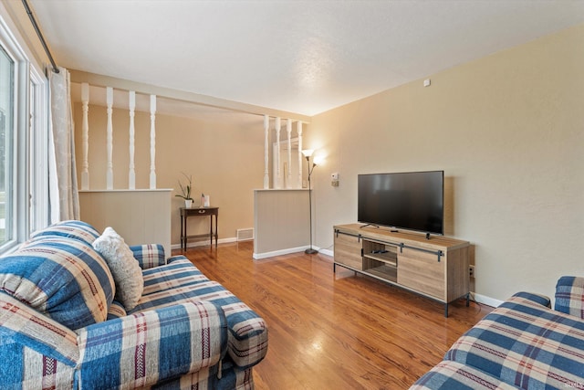 living room featuring hardwood / wood-style floors