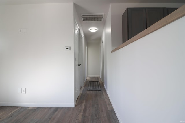 hall featuring dark hardwood / wood-style floors