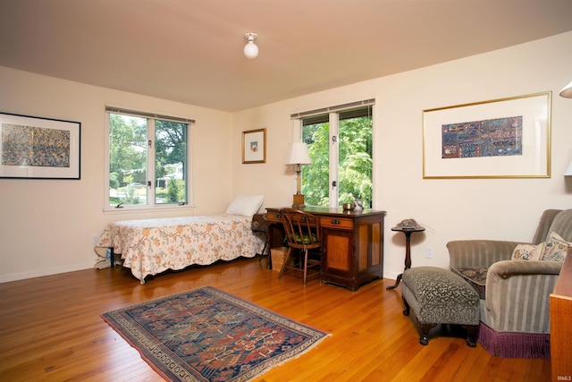 bedroom featuring wood-type flooring