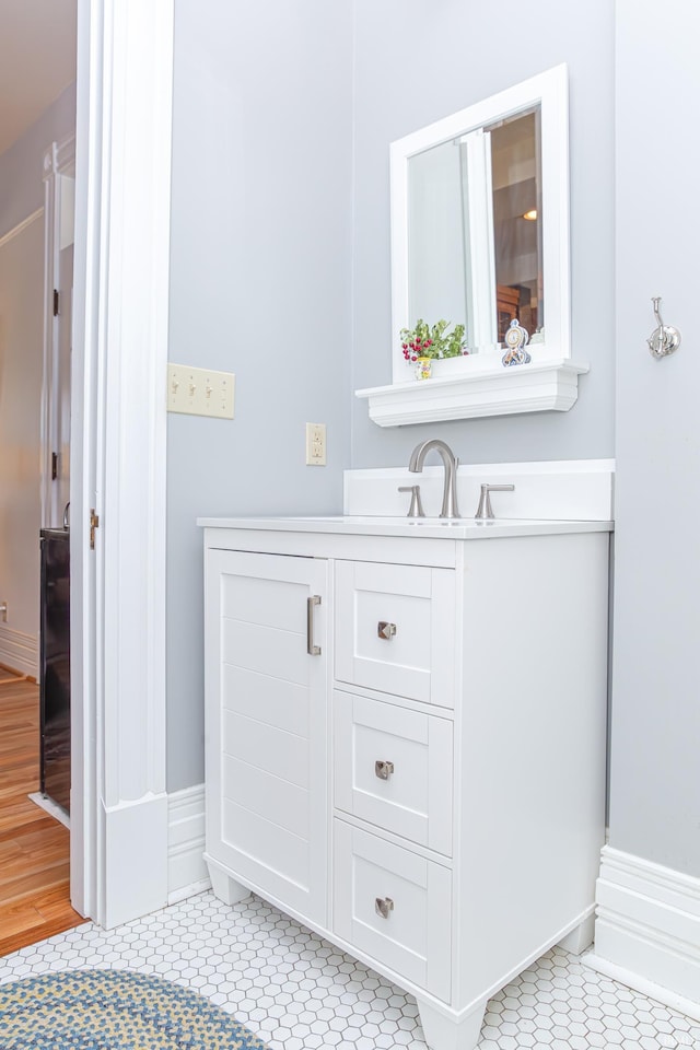 bathroom featuring vanity and tile patterned floors