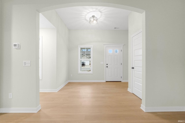 foyer featuring light hardwood / wood-style floors