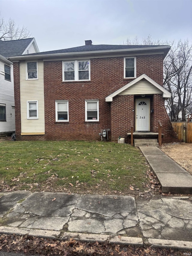 view of front of house featuring a front yard