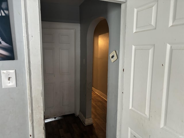 hall featuring dark hardwood / wood-style flooring