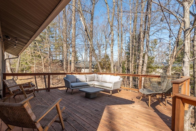 deck featuring an outdoor living space