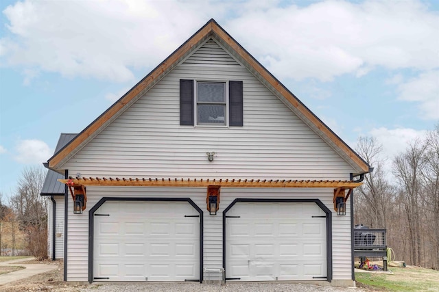 view of home's exterior with a garage