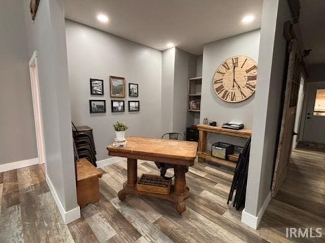 interior space featuring hardwood / wood-style flooring