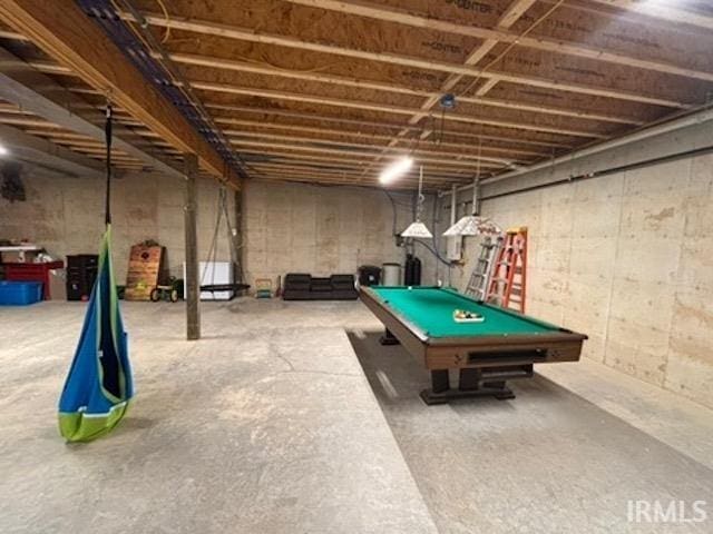 playroom with concrete floors