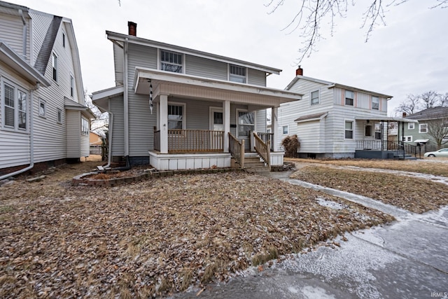 view of front of home featuring covered porch