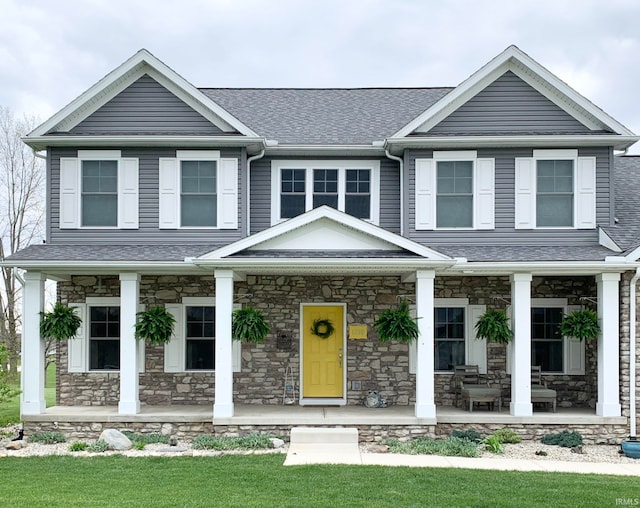 craftsman house with covered porch