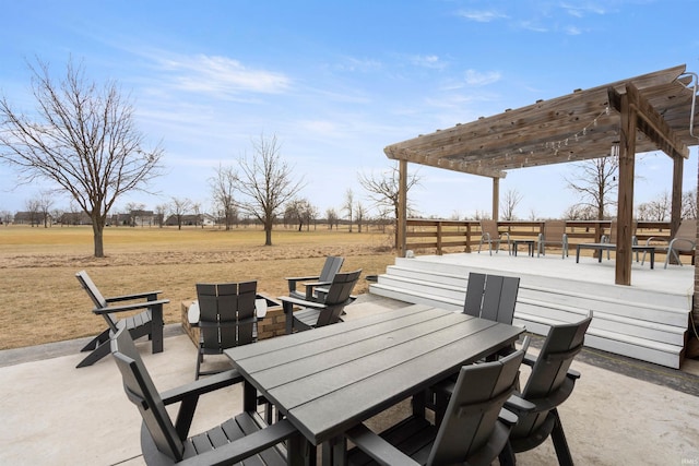 view of patio with a pergola