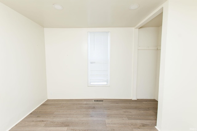 empty room featuring light wood-type flooring