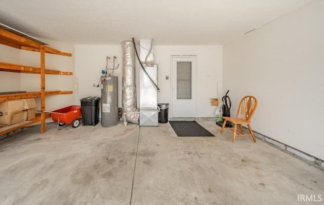 garage with water heater