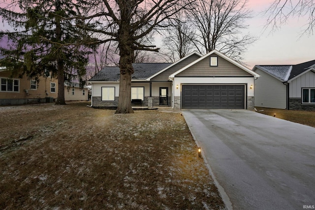 view of front of property featuring a garage