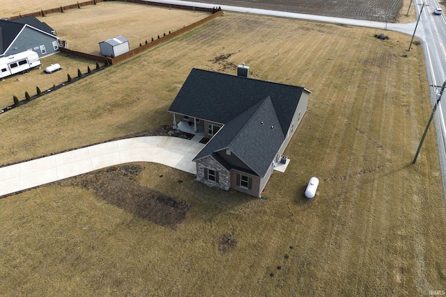 bird's eye view featuring a rural view