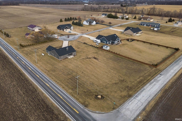 aerial view with a rural view