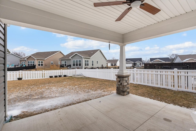 view of patio / terrace with ceiling fan