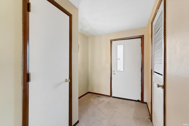 interior space with light colored carpet