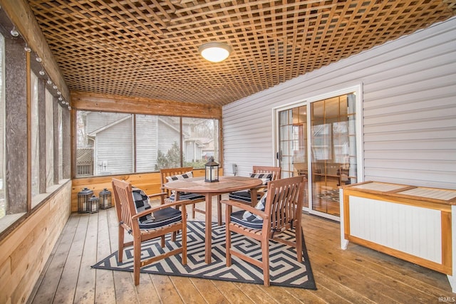 sunroom / solarium with radiator heating unit