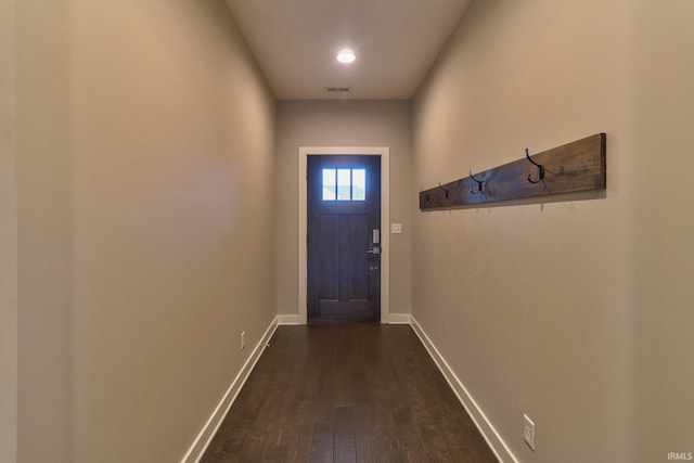 entryway featuring dark hardwood / wood-style floors