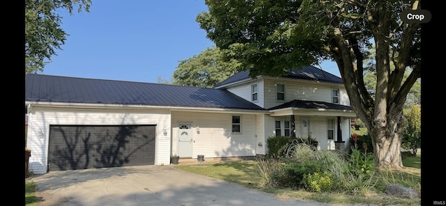 view of front of house with a garage