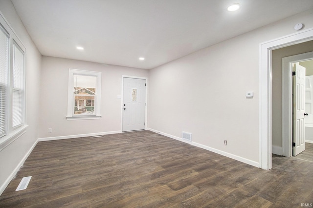 interior space featuring dark hardwood / wood-style floors