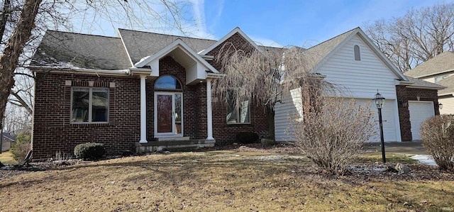 view of front of home with a garage