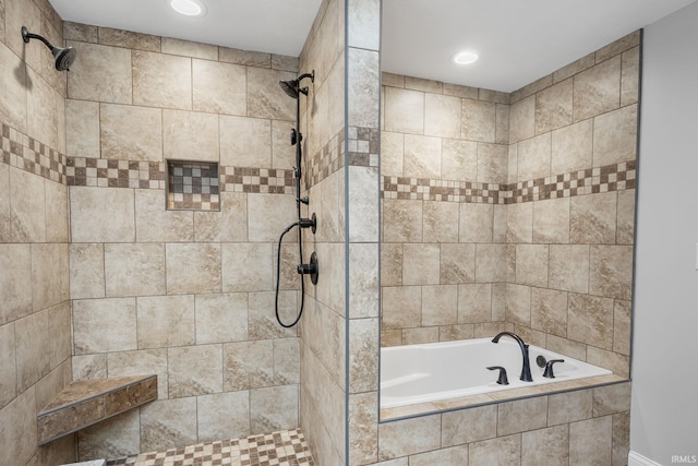 bathroom with plus walk in shower