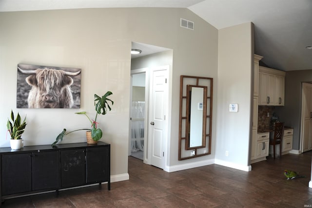 interior space with lofted ceiling