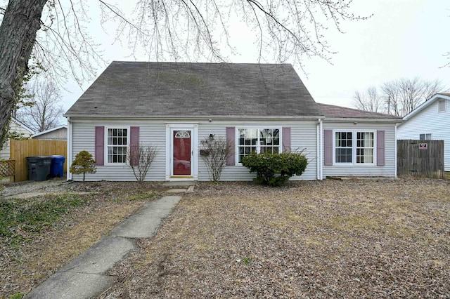 view of front of home with fence