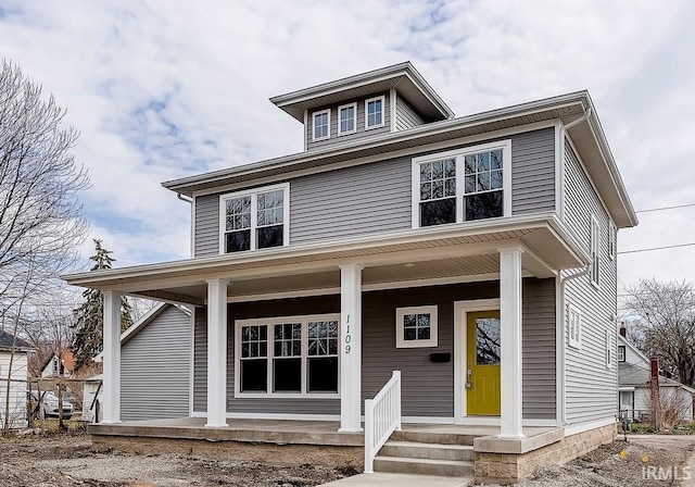 view of front of property with covered porch