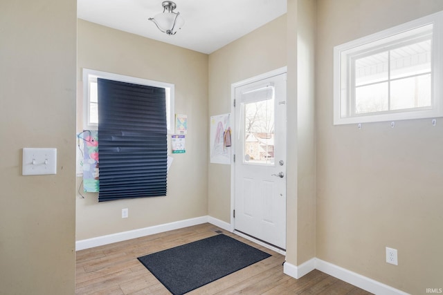 entryway featuring light hardwood / wood-style flooring