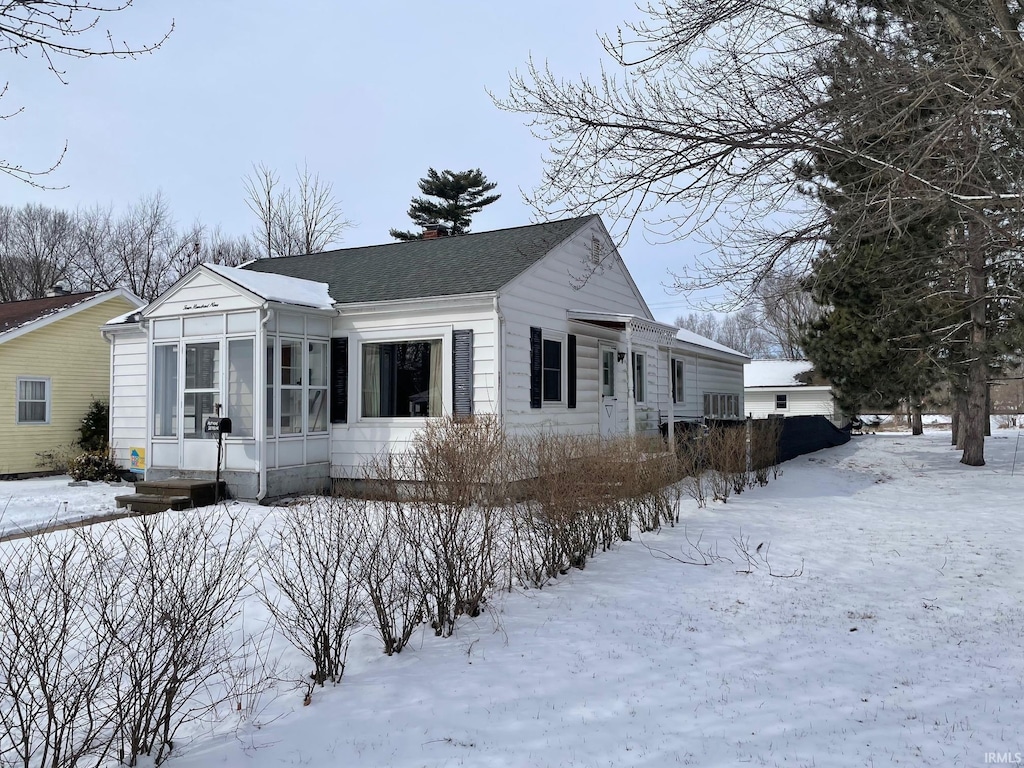 view of snowy exterior