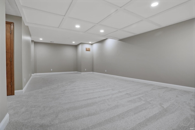 basement featuring carpet floors