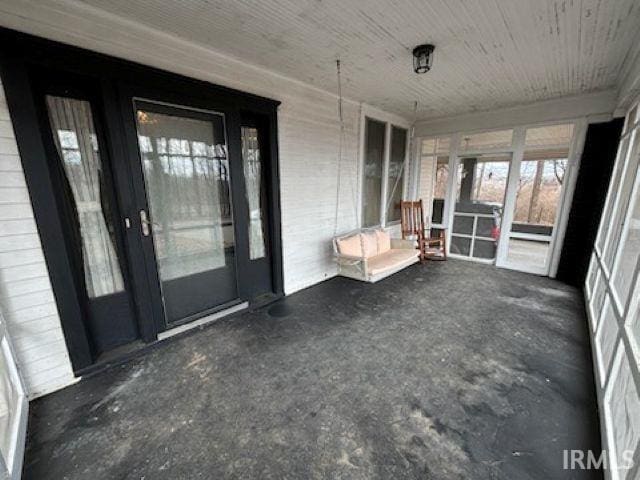 view of unfurnished sunroom